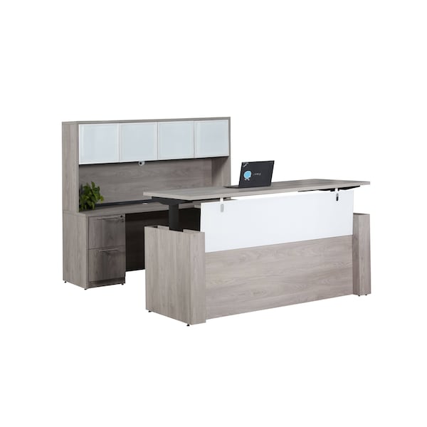 We'Re It Desk Set, 108 H, 108 W X Laminate, Gray UP400UFG48FF148 - main